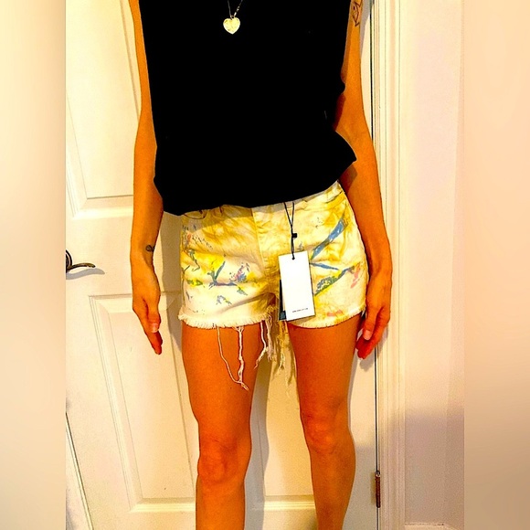 JOHN Elliot Brady Japanese denim shorts 25w Confetti color pattern dye N… - Picture 5 of 16